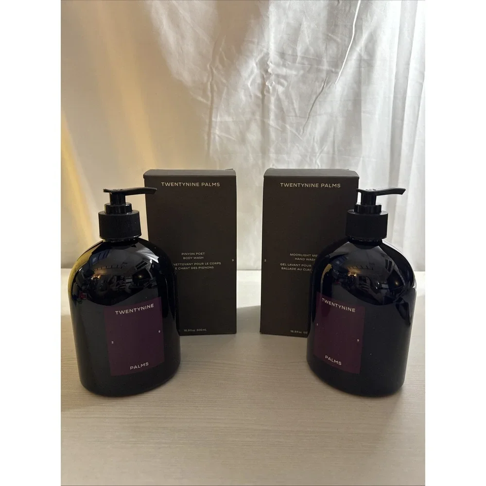 Twenty Nine Palms Body Wash Hand Wash‎ Set 16.9oz Spa Bottles New